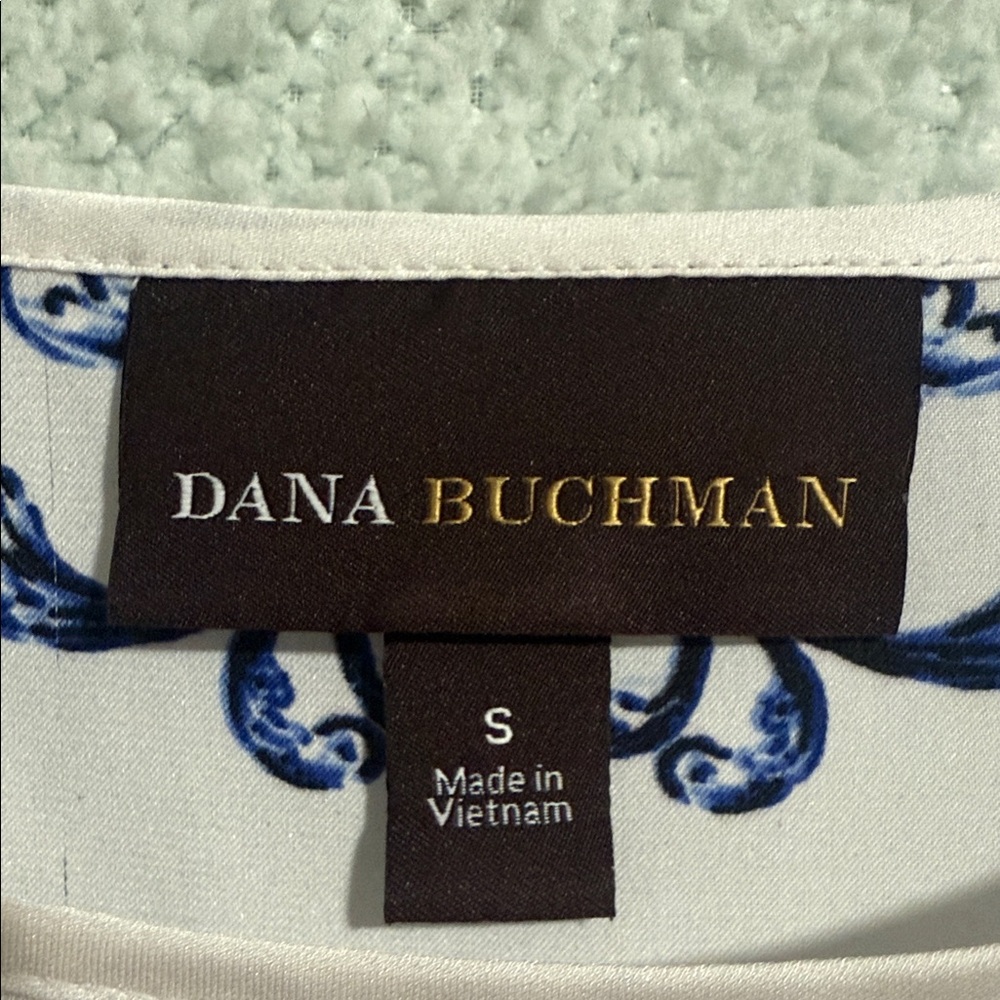Dana Buchman Blue and Black Baroque Blouse - Picture 2 of 3